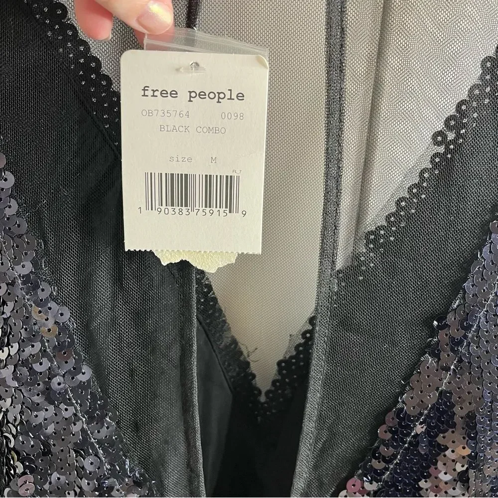 Free People Black Sequin Mini Dress - Picture 15 of 16